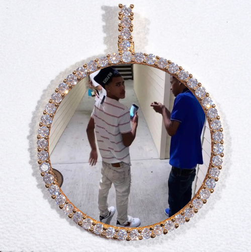 LARGE 3D CIRCLE CUSTOM PICTURE PENDANT