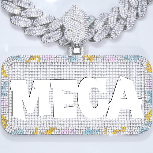CUSTOM LETTER NECKLACE 3D COLORFUL SQUARE