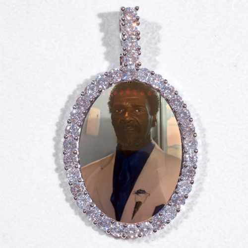Large 3D Oval Custom Picture Pendant