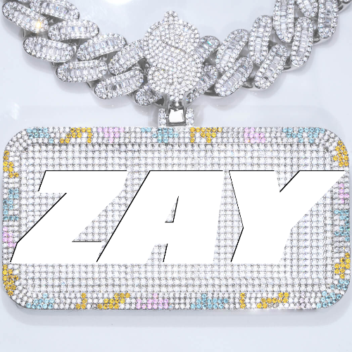 CUSTOM LETTER NECKLACE 3D COLORFUL SQUARE