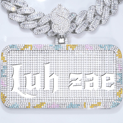 CUSTOM LETTER NECKLACE 3D COLORFUL SQUARE