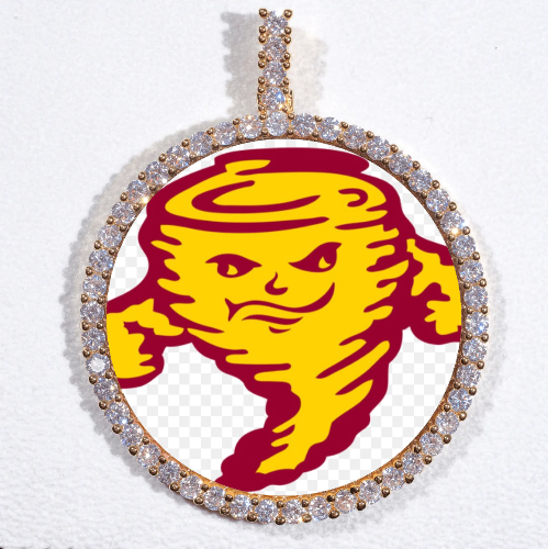 LARGE 3D CIRCLE CUSTOM PICTURE PENDANT