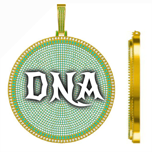 CUSTOM LETTER NECKLACE 3D BIG DISC