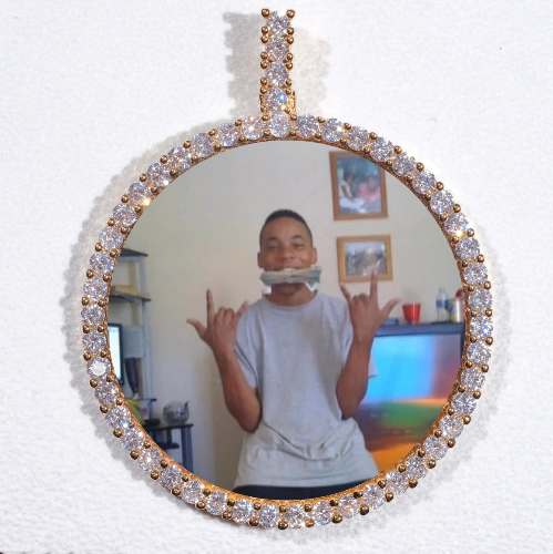 LARGE 3D CIRCLE CUSTOM PICTURE PENDANT