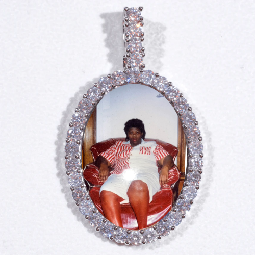 Large 3D Oval Custom Picture Pendant
