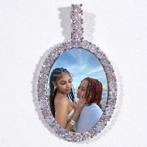 Large 3D Oval Custom Picture Pendant