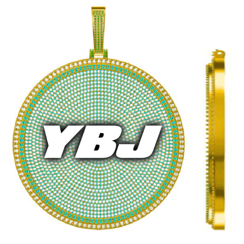 CUSTOM LETTER NECKLACE 3D BIG DISC