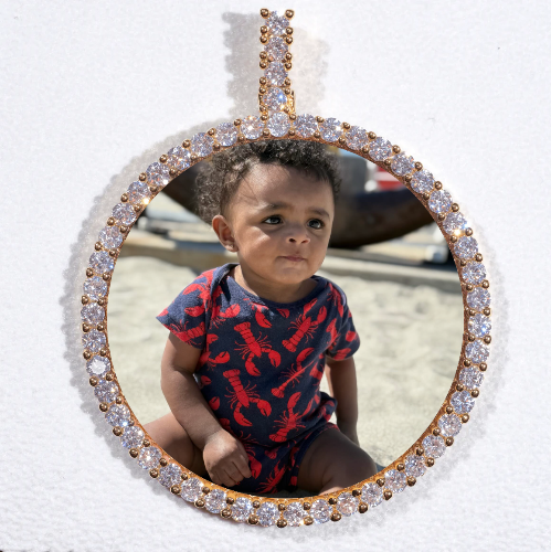 LARGE 3D CIRCLE CUSTOM PICTURE PENDANT