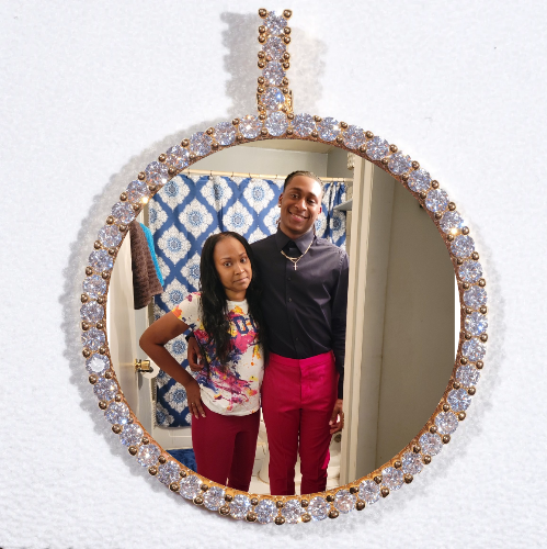 LARGE 3D CIRCLE CUSTOM PICTURE PENDANT