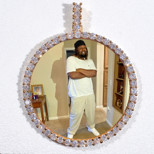 LARGE 3D CIRCLE CUSTOM PICTURE PENDANT
