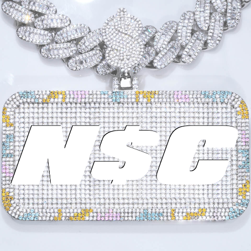 CUSTOM LETTER NECKLACE 3D COLORFUL SQUARE