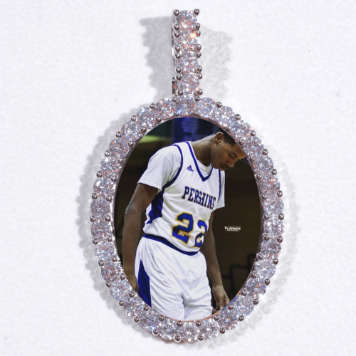 Large 3D Oval Custom Picture Pendant