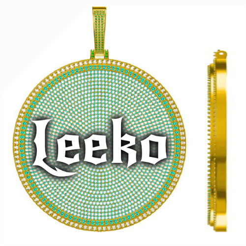 CUSTOM LETTER NECKLACE 3D BIG DISC
