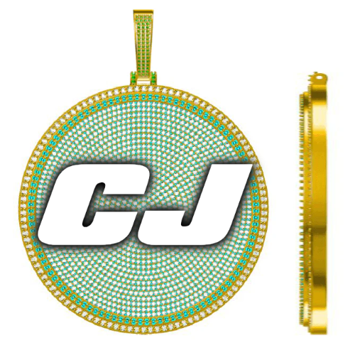 CUSTOM LETTER NECKLACE 3D BIG DISC