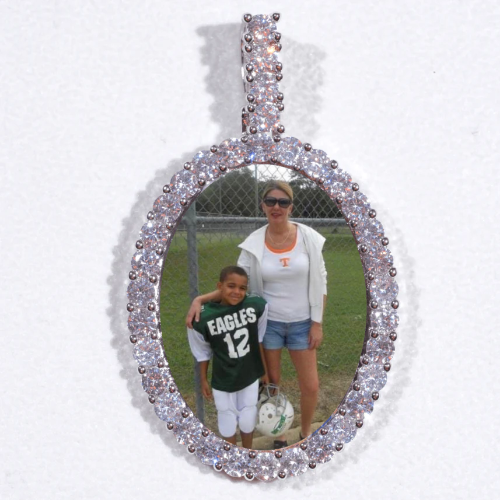 Large 3D Oval Custom Picture Pendant
