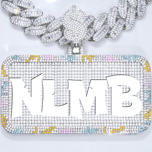 CUSTOM LETTER NECKLACE 3D COLORFUL SQUARE