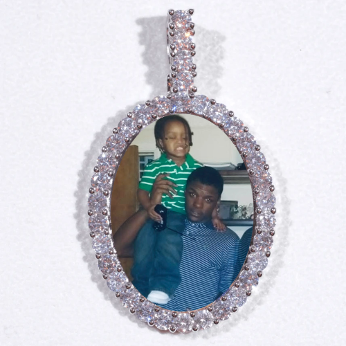 Large 3D Oval Custom Picture Pendant