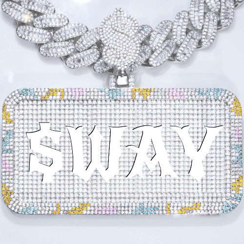CUSTOM LETTER NECKLACE 3D COLORFUL SQUARE