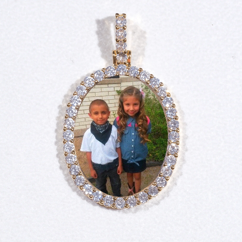 3D Oval Custom Picture Pendant