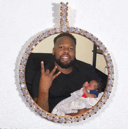 LARGE 3D CIRCLE CUSTOM PICTURE PENDANT
