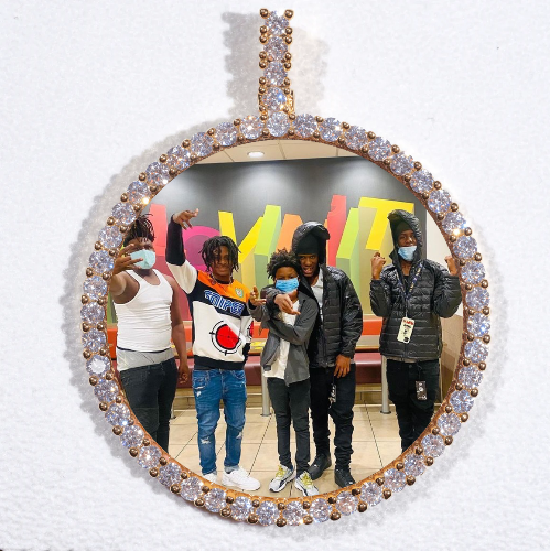 LARGE 3D CIRCLE CUSTOM PICTURE PENDANT