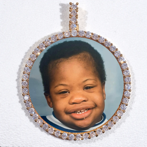 LARGE 3D CIRCLE CUSTOM PICTURE PENDANT