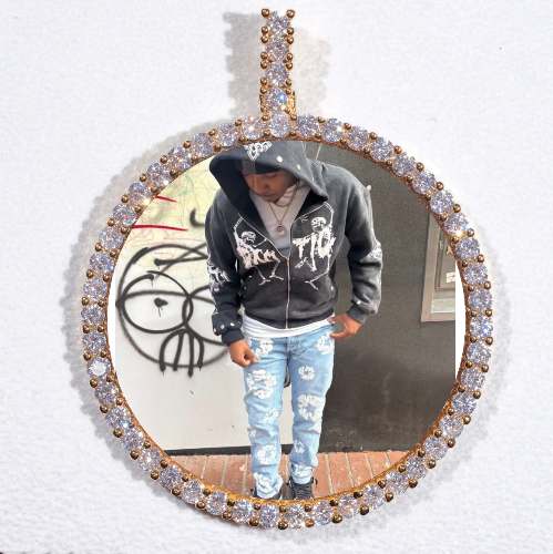 LARGE 3D CIRCLE CUSTOM PICTURE PENDANT