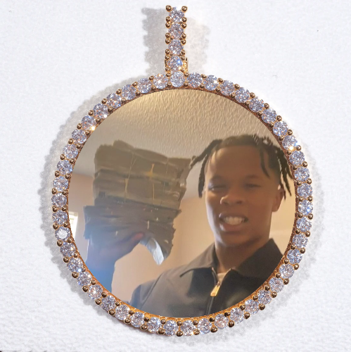 LARGE 3D CIRCLE CUSTOM PICTURE PENDANT