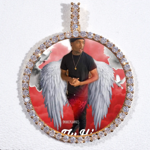 LARGE 3D CIRCLE CUSTOM PICTURE PENDANT