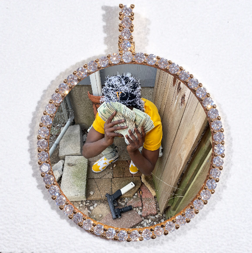 LARGE 3D CIRCLE CUSTOM PICTURE PENDANT