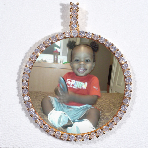 LARGE 3D CIRCLE CUSTOM PICTURE PENDANT