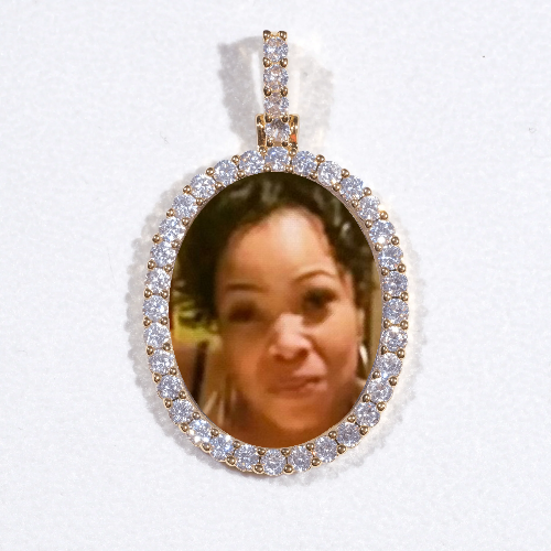 3D Oval Custom Picture Pendant