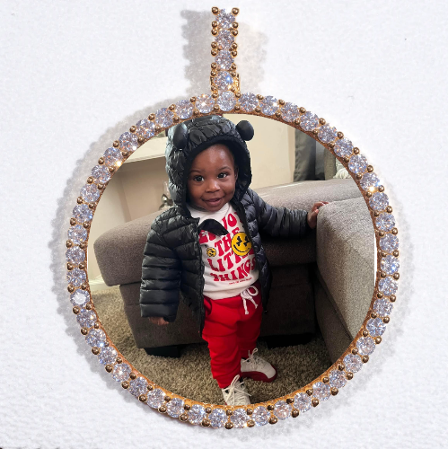 LARGE 3D CIRCLE CUSTOM PICTURE PENDANT