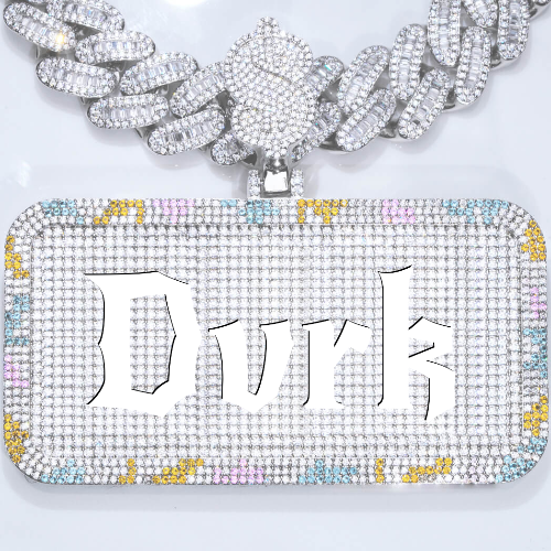 CUSTOM LETTER NECKLACE 3D COLORFUL SQUARE