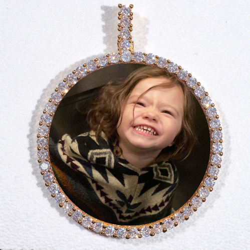 LARGE 3D CIRCLE CUSTOM PICTURE PENDANT