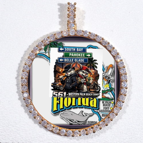 LARGE 3D CIRCLE CUSTOM PICTURE PENDANT