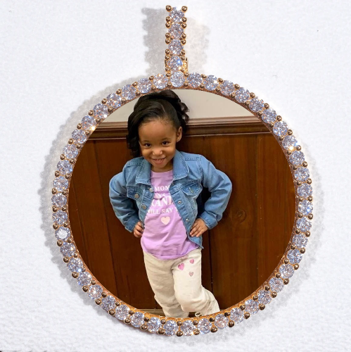 LARGE 3D CIRCLE CUSTOM PICTURE PENDANT