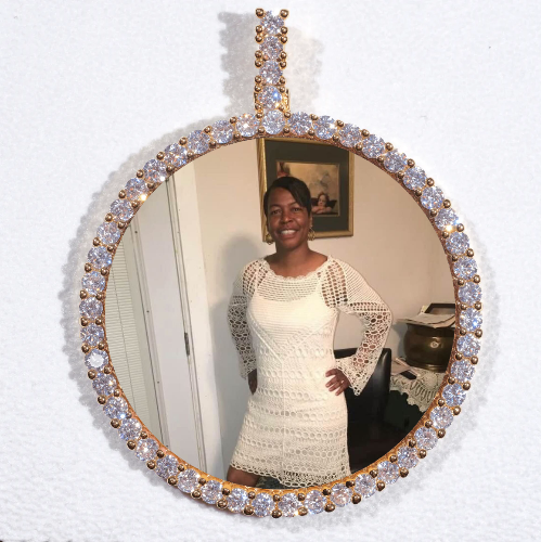 LARGE 3D CIRCLE CUSTOM PICTURE PENDANT