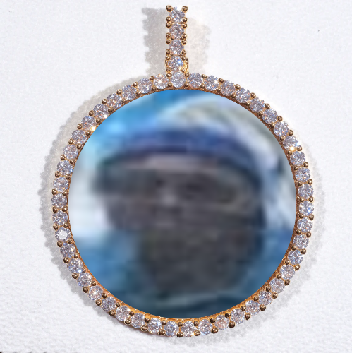 LARGE 3D CIRCLE CUSTOM PICTURE PENDANT