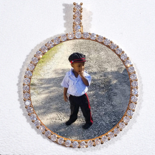 LARGE 3D CIRCLE CUSTOM PICTURE PENDANT