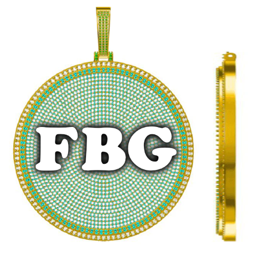 CUSTOM LETTER NECKLACE 3D BIG DISC