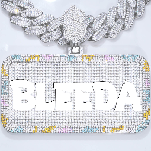 CUSTOM LETTER NECKLACE 3D COLORFUL SQUARE