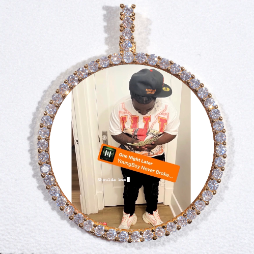 LARGE 3D CIRCLE CUSTOM PICTURE PENDANT