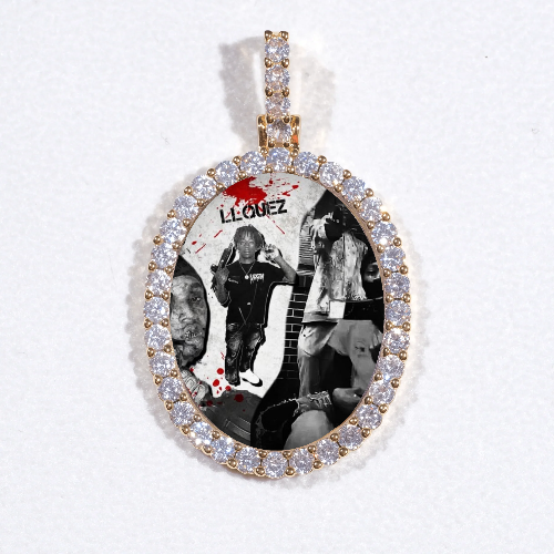 3D Oval Custom Picture Pendant