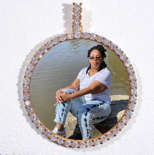 LARGE 3D CIRCLE CUSTOM PICTURE PENDANT