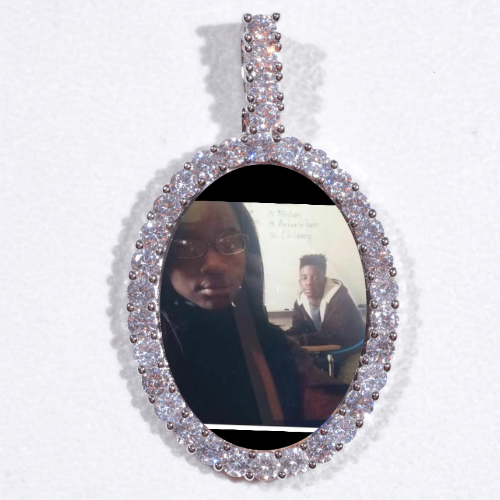 Large 3D Oval Custom Picture Pendant