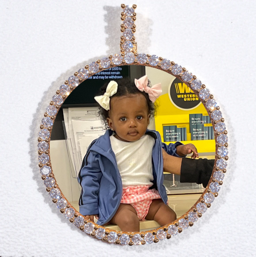 LARGE 3D CIRCLE CUSTOM PICTURE PENDANT
