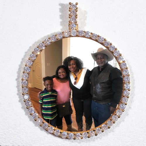 LARGE 3D CIRCLE CUSTOM PICTURE PENDANT