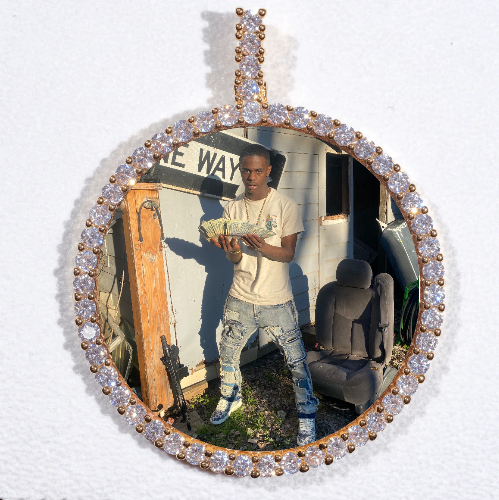 LARGE 3D CIRCLE CUSTOM PICTURE PENDANT