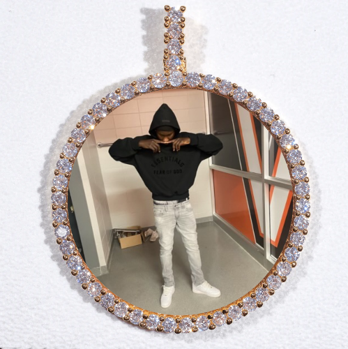 LARGE 3D CIRCLE CUSTOM PICTURE PENDANT